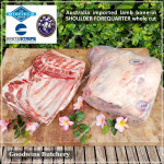 Lamb collar SHOULDER FOREQUARTER BONE-IN frozen CHOPS 1cm 3/8" (price/pack 600g 3-4pcs) brand Wammco / Midfield / WhiteStripe